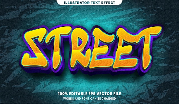 Street 3D edytowalny efekt stylu tekstu
