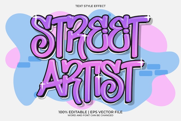 Plik wektorowy street artist edytowalny efekt tekstowy styl graffiti 3d