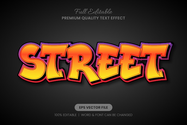Street Graffiti Gradient Editable Text Effect Font Styl graficzny