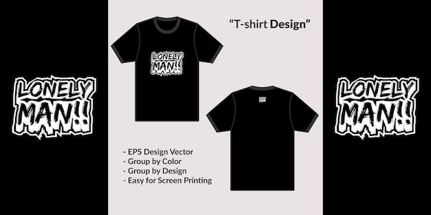 Streetwear modny styl typografii lonely man do projektowania t-shirtów, bluz z kapturem lub gadżetów