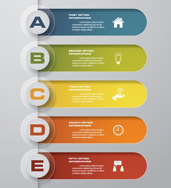 Streszczenie 5 Kroków Wykresu Elementów Infografiki