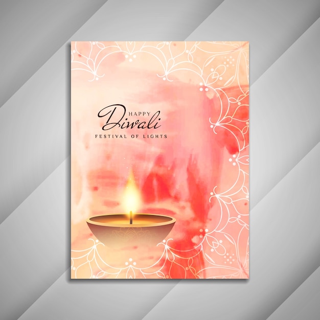 Streszczenie Artystyczne Happy Diwali Brochure Design
