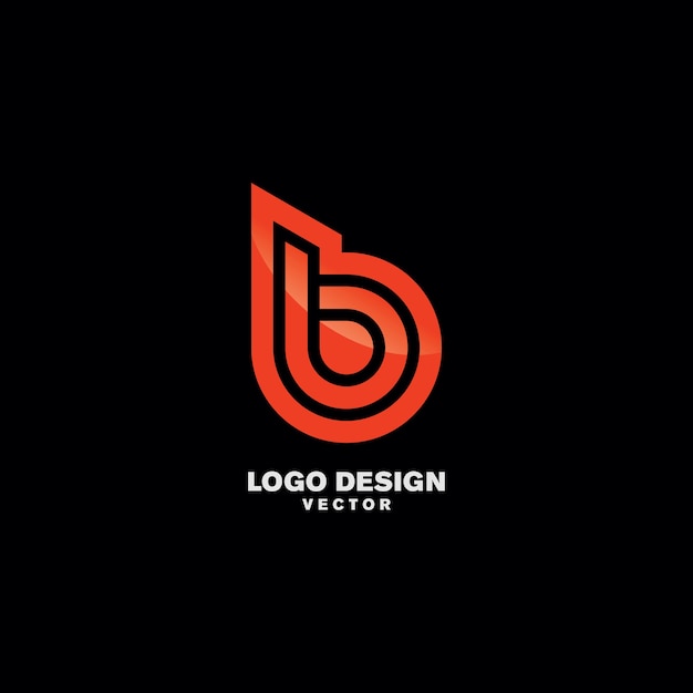 Streszczenie B List Logo Design Wektor