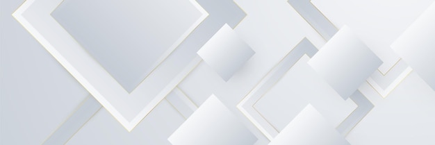 Streszczenie białe i złote linie transparent tło Abstrakcyjny kształt geometryczny białe złoto tło ze światłem i cieniem 3D z warstwami do projektowania prezentacji Wektor wzór tła szablonu