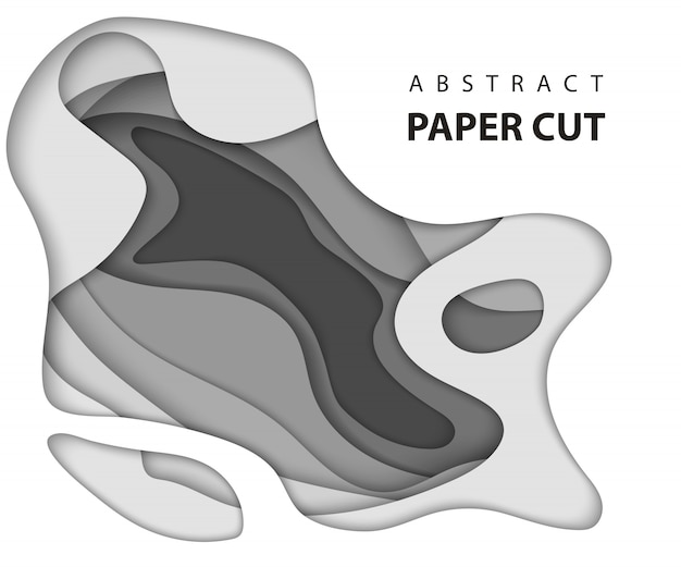 Plik wektorowy streszczenie biały i szary papier wyciąć tło