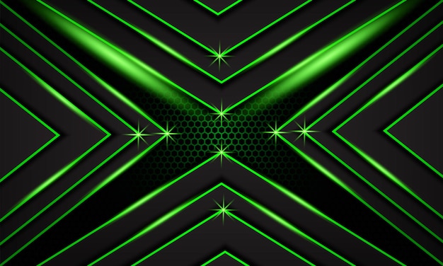 Plik wektorowy streszczenie ciemnozielone futurystyczne tło do gier z sześciokątnym wzorem