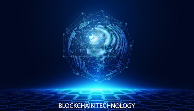 Streszczenie cyfrowy świat i perspektywa koncepcja sieci połączeń cyfrowych blockchain