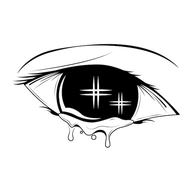 Streszczenie Czarna Linia Prosta Ludzi Ludzkie Oko Doodle Element Zarysu Wektor Styl Projektowania Szkic