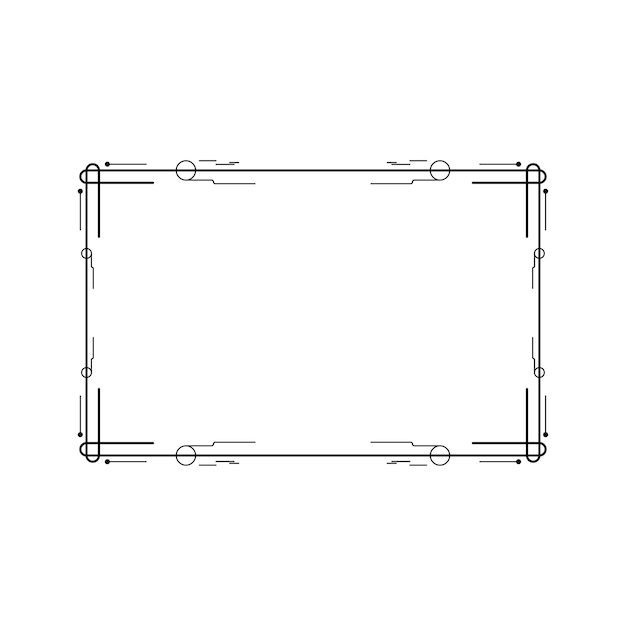 Plik wektorowy streszczenie czarna prosta linia prostokątna ramka doodle zarys element wektor projekt stylu szkic