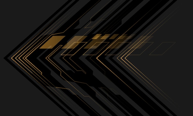 Streszczenie czarny obwód żółta cyber strzałka szary projekt nowoczesnej futurystycznej technologii wektor tła