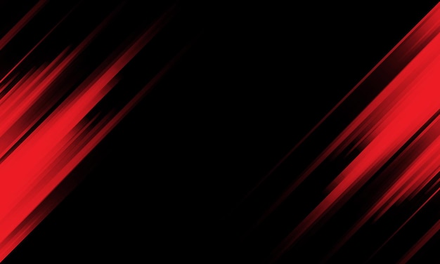 Streszczenie czerwone światło dynamiczne prędkości na czarnej technologii futurystyczne tło wektor ilustracja.