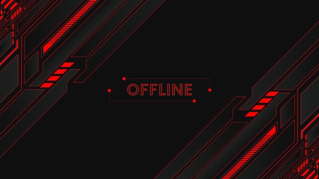 Streszczenie czerwono-czarne futurystyczne tło gier w panelu Livestream