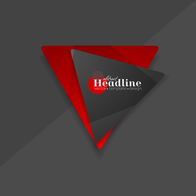 Streszczenie czerwony czarny trójkąt kształty logo