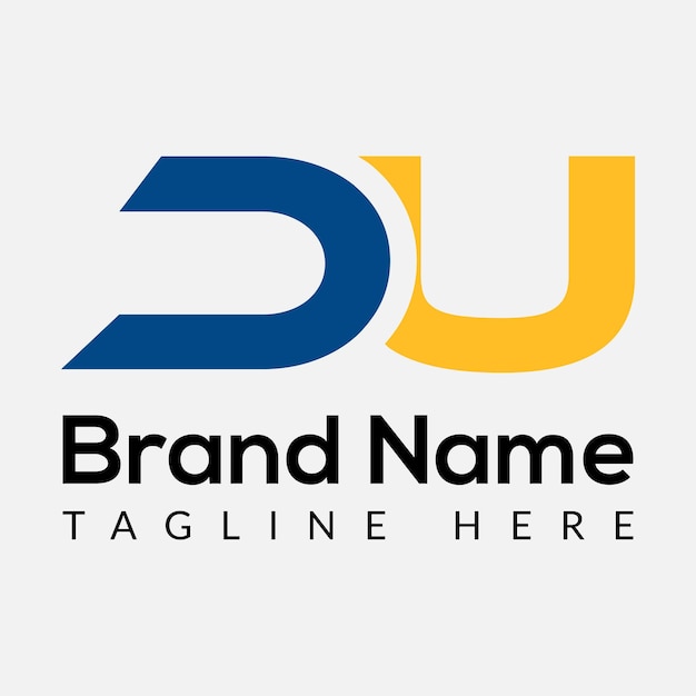 Streszczenie DU list nowoczesne początkowe litery projekt logo