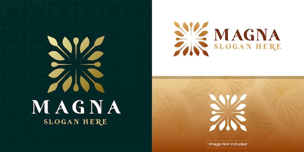 Streszczenie Elegancki Drzewo Liść Kwiat Logo Ikona Wektor Wzór Uniwersalny Kreatywny Symbol Premium