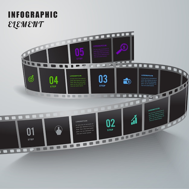 Plik wektorowy streszczenie film kreatywnych infografika elementu.