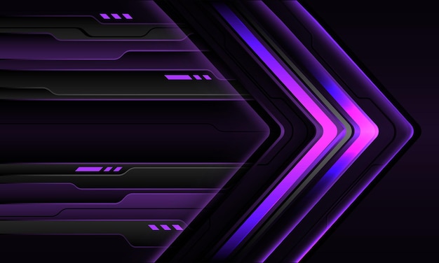 Streszczenie fioletowy czarny cyber strzałka kierunku projekt nowoczesnej futurystycznej technologii wektor tła