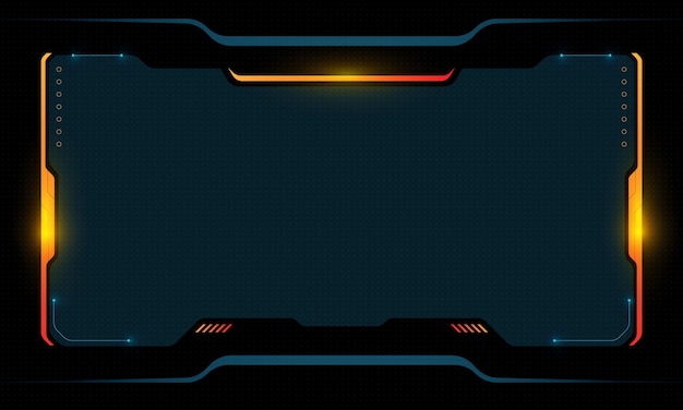 Streszczenie futurystyczne tło świecącej technologii sci fi frame hud ui