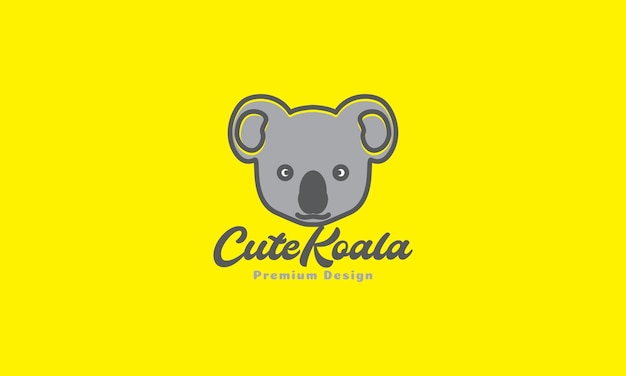 Streszczenie Głowa Kreskówka ładny Koala Kolorowe Logo Wektor Symbol Ikona Ilustracja Projekt