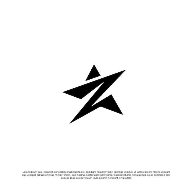 Streszczenie Gwiazda Logo I Szablon Projektu Litera Z Izolowany Na Białym Tle