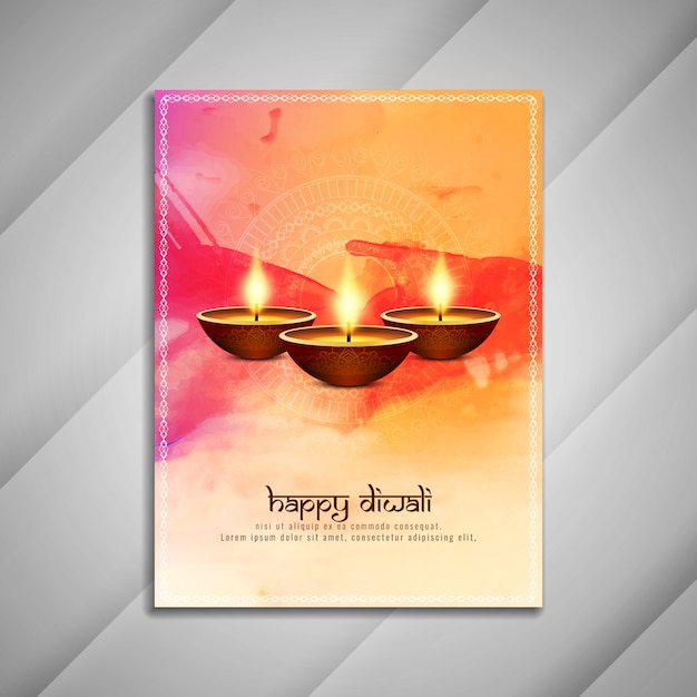 Streszczenie Happy Diwali Brochure Design