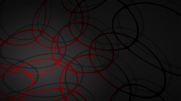 Plik wektorowy streszczenie ilustracja ciemnoczerwonych przecinających się okręgów z cieniami na czarnym tle