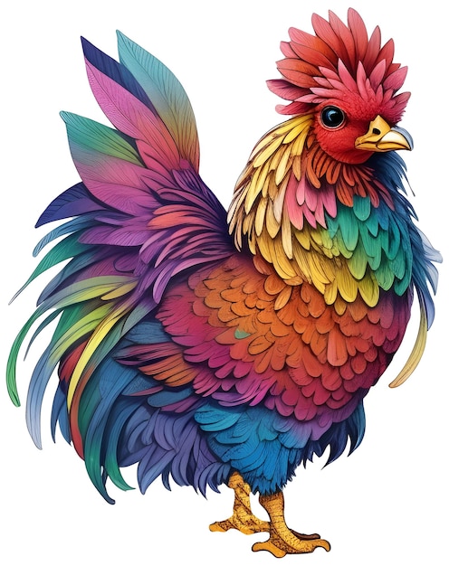 Streszczenie Ilustracji Kolorowe Pióro Kurczaka