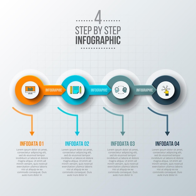 Streszczenie Infografiki Liczba Opcji Szablon Ilustracja Wektorowa Z 4 Opcjami