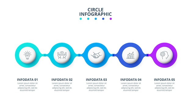 Streszczenie Infografiki Szablon Z 5 Krokami.