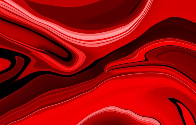 Streszczenie jasne błyszczące płynne tekstury tła z czerwonym kolorem