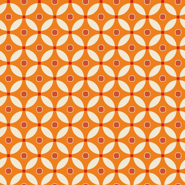 Streszczenie koła retro pozostawia geometryczny dekoracyjny wektor wzór w modnych kolorach mody