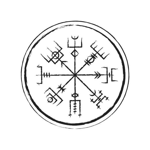 Plik wektorowy streszczenie koło symboli runicznych