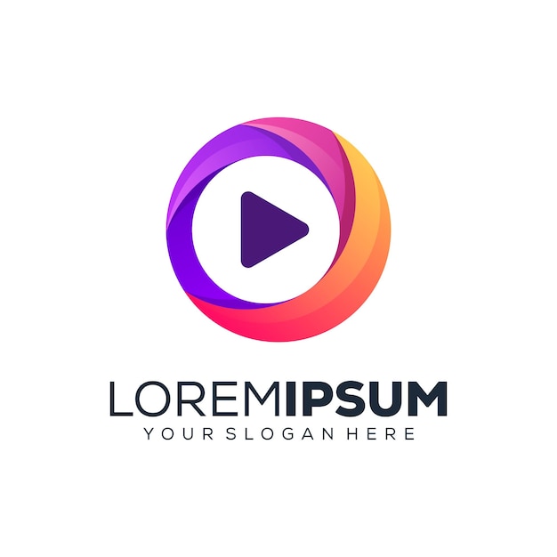 Streszczenie kolorowe logo odtwarzania mediów