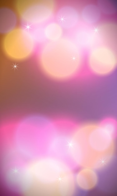 Streszczenie kolorowe pionowe tło z bokeh światła i flary obiektywu. Ilustracja wektorowa