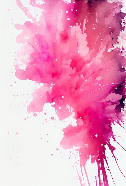 Streszczenie Kreatywny Minimalistyczny Colorfool Fuksja Magenta Różowy Fioletowy Eksplozja Akwarela Ręcznie Malowany Sztandar