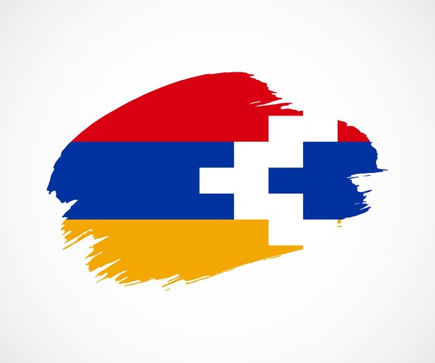 Plik wektorowy streszczenie kreatywnych malowane grunge szczotka flaga kraju republiki górskiego karabachu z tłem