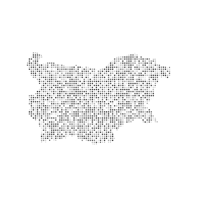 Streszczenie Kropkowana Czarno-biała Mapa Wektorowa Z Efektem Półtonów W Bułgarii Kraj Mapa Cyfrowa Kropkowana Ilustracja Wektorowa Projektu