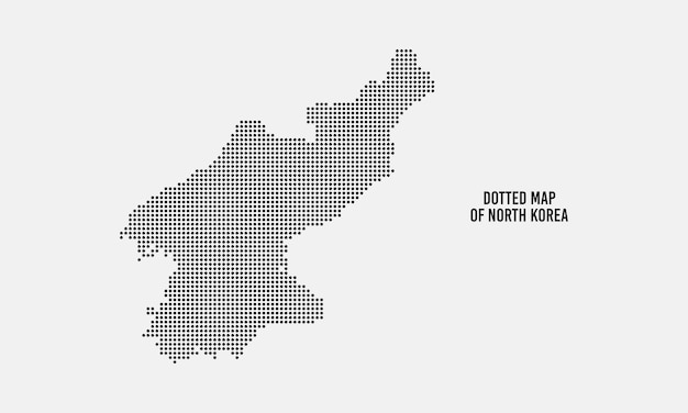 Streszczenie kropkowana mapa Korei Północnej