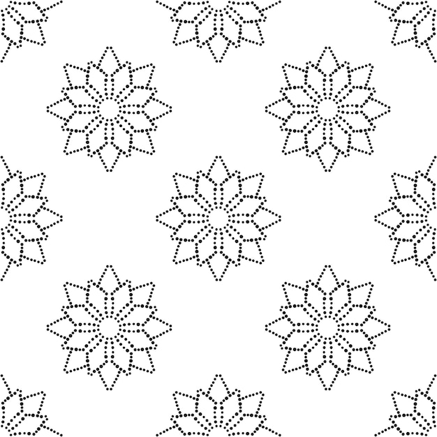 Streszczenie Kropkowany Wzór Z Kwiatem Mandali. Mozaika, Dachówka. Tle Kwiatów.