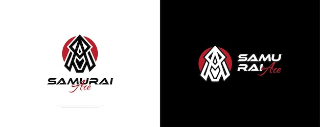 Streszczenie Logo Samuraja Z Początkową Literą Logo Głowy Samuraja Nadaje Się Do Godła Maskotki Lub Logo Firmy