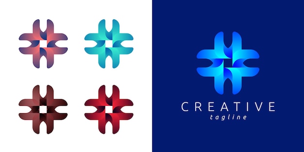 Plik wektorowy streszczenie medyczne logo krzyża z nowoczesnym gradientowym szablonem kolorów premium wektor
