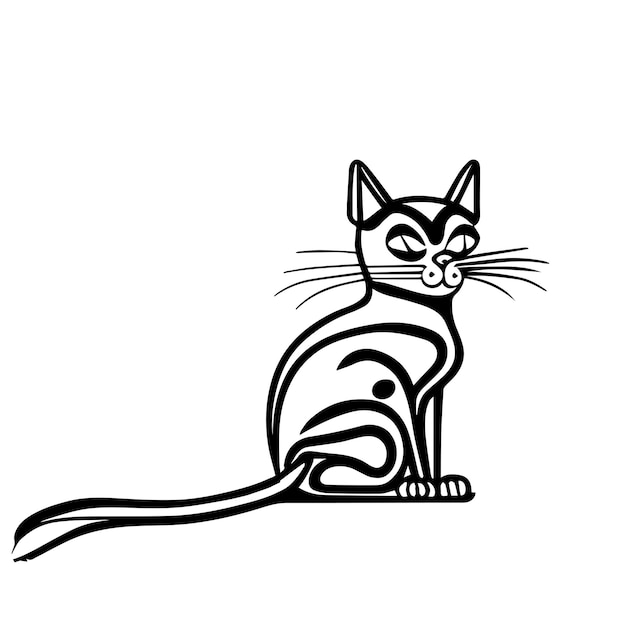 Plik wektorowy streszczenie minimalistyczny kot jedna grafika prosta sztuka