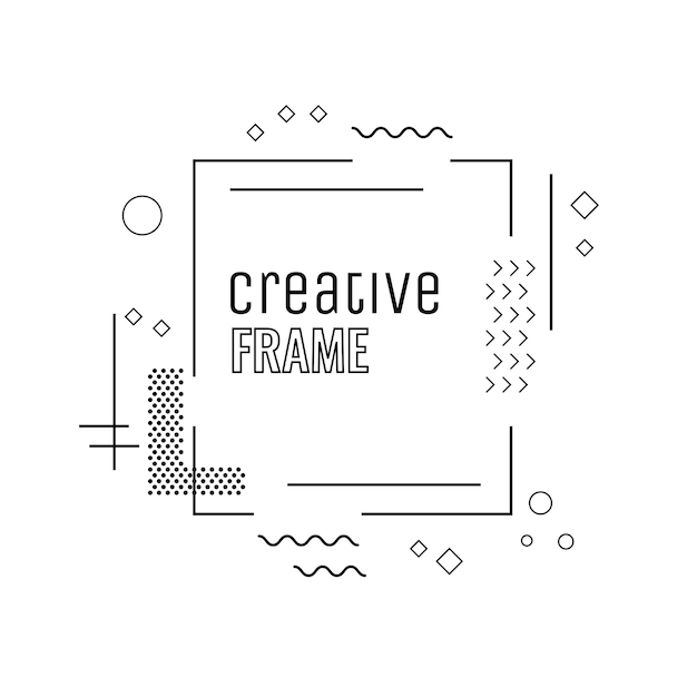 Streszczenie Modny Tekst Kreatywny Ramki Proste I Nietypowe Nowoczesne I Zwięzłe Ramki Do Projektowania Graficznego Zarys Ramki Geometryczne Kształty I Linie Izolowane Na Białym Tle Ilustracji Wektorowych