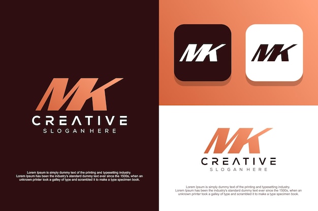 Plik wektorowy streszczenie monogram list projekt logo mk