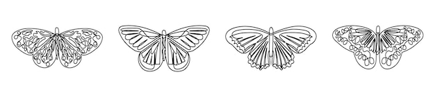 Plik wektorowy streszczenie motyle sztuki pojedynczej linii