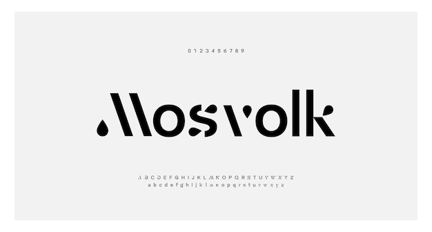 Streszczenie nowoczesne czcionki alfabetu miejskiego. Typografia sport, technologia, moda, digital