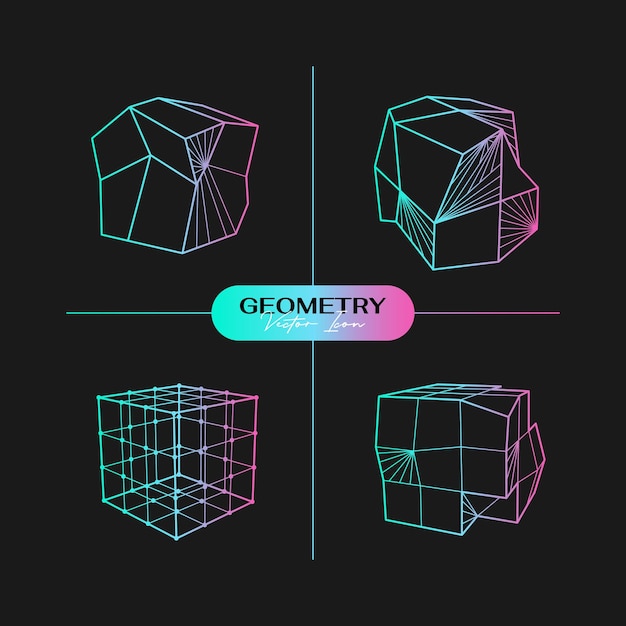 Streszczenie nowoczesne geometryczne ikony w modnym stylu.
