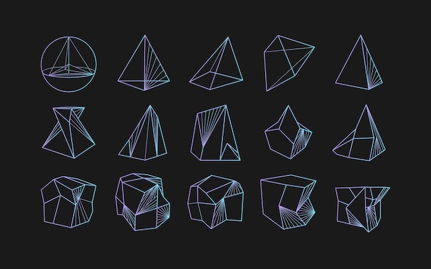 Streszczenie Nowoczesne Geometryczne Ikony W Modnym Stylu.