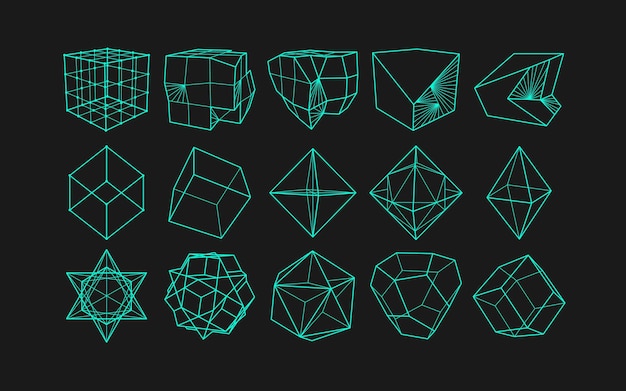 Streszczenie nowoczesne geometryczne ikony w modnym stylu.