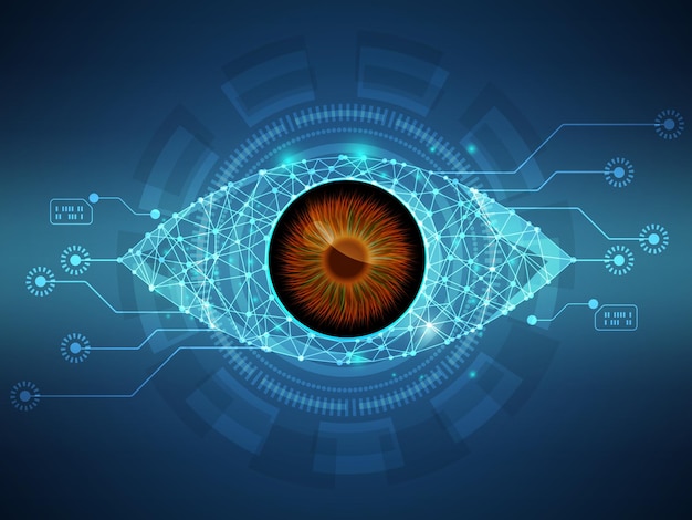 Streszczenie oko futurystyczna technologia tła ilustracji wektorowych
